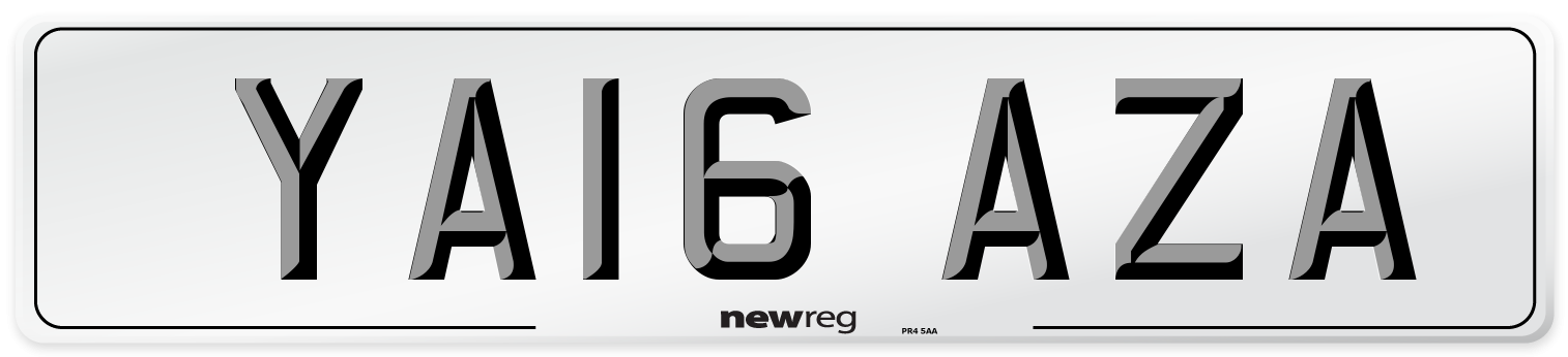 YA16 AZA Number Plate from New Reg